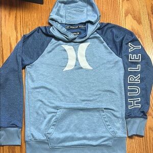 Hurley Blue Sweatshirt Hoodie Raglan Design